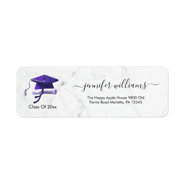 Purple Double Graduation Return Address (Vorne)