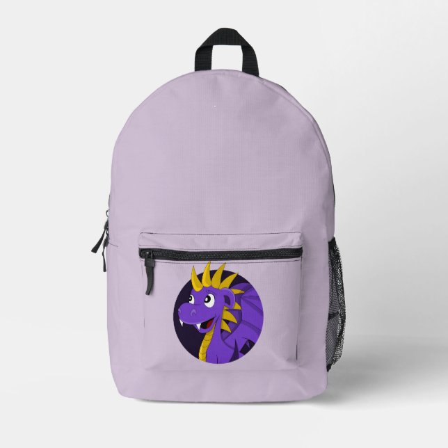 Purple dragon cartoon  bedruckter rucksack (Vorderseite)