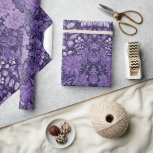 Purple Dream, Fantasie-Blumen-Indigo-Palette Geschenkpapier