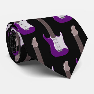 Purple Electric Guitar Design Neck Tie Krawatte