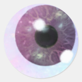 purple Eye Funny Runder Aufkleber