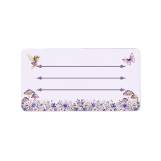 Purple Fairy Floral Address Label Adressaufkleber