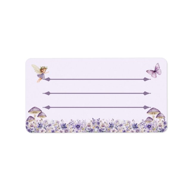 Purple Fairy Floral Address Label Adressaufkleber (Vorne)