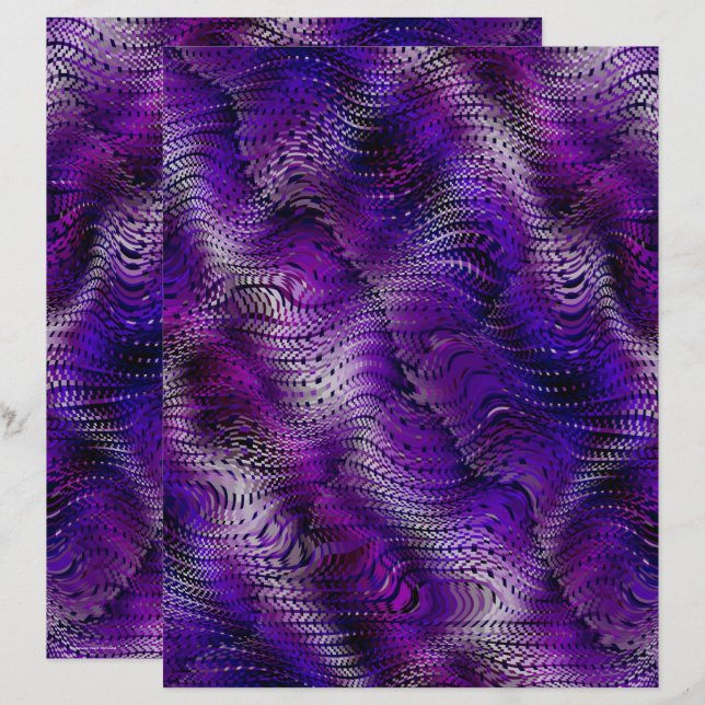 Purple Faux Snakeskin Scrapbook Paper 2-Sided Page (Vorne/Hinten)