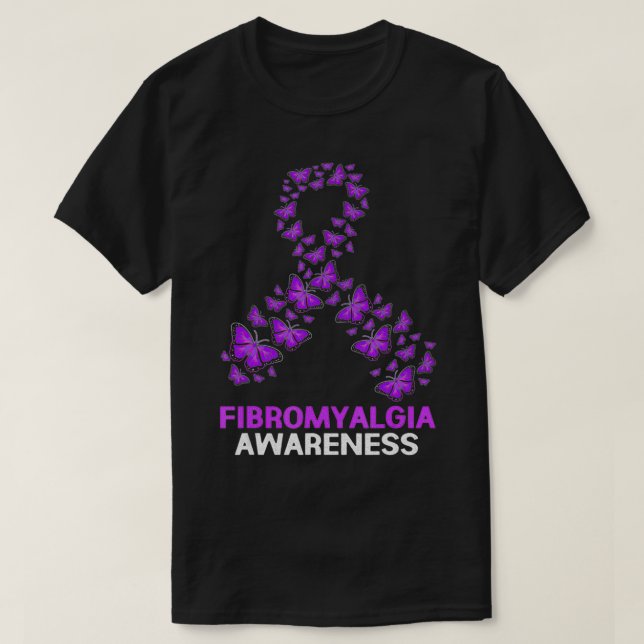 Purple Fibromyalgia Butterfly Fibro Awareness  T-Shirt (Design vorne)
