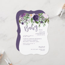 Purple Floral Baby Girl Shower Bracket
