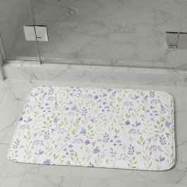 Purple Floral Bath Mat Badematte