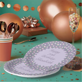Purple Floral Birthday Pappteller
