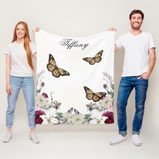 purple Floral bouquet in the blooming garden Fleecedecke (Beispiel)