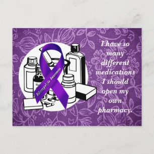 Purple Floral Cloth - Fibromyalgia Awareness Postkarte