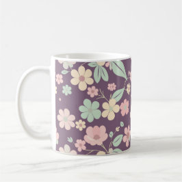 Purple Floral Coffee Mug Kaffeetasse