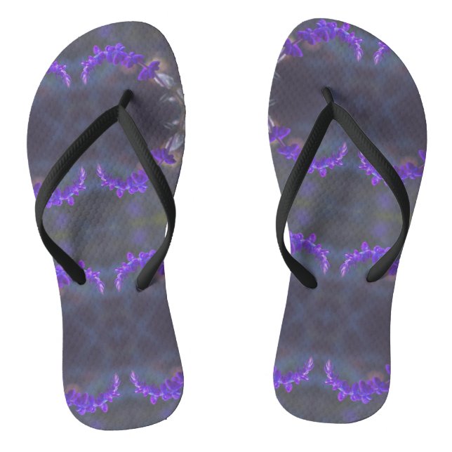 Purple Floral Garden Flip Flops (Fußbett)