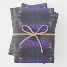 Purple floral garden geschenkpapier set