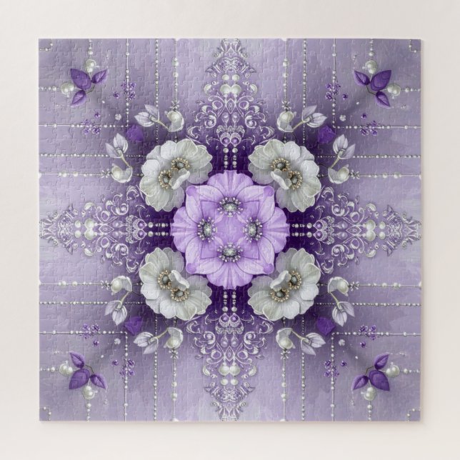 Purple Floral Jigsaw Puzzle (Vertikal)