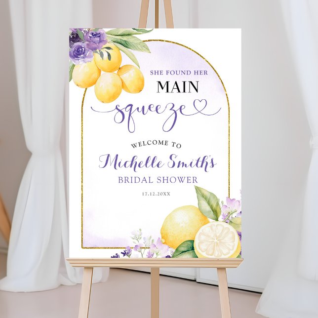 Purple floral Lemonade Bridal shower Welcome Sign Poster (Von Creator hochgeladen)