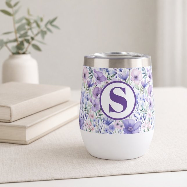 Purple Floral Monogram Gift for Her (Von Creator hochgeladen)
