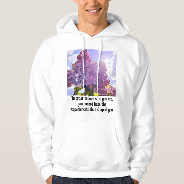 purple Floral photo bouquet inspirational phrase Hoodie (Vorderseite)