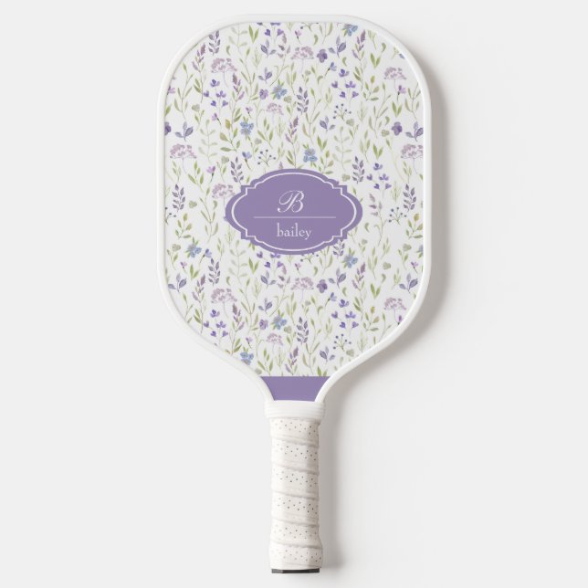 Purple Floral Pickleball Paddle (Vorderseite)