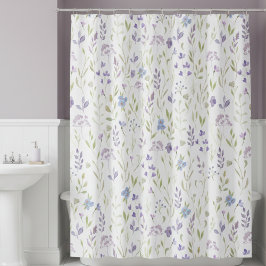 Purple Floral Shower Curtain Duschvorhang