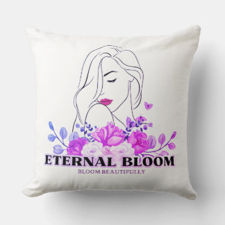 Purple Floral Throw Pillow Cover Kissen