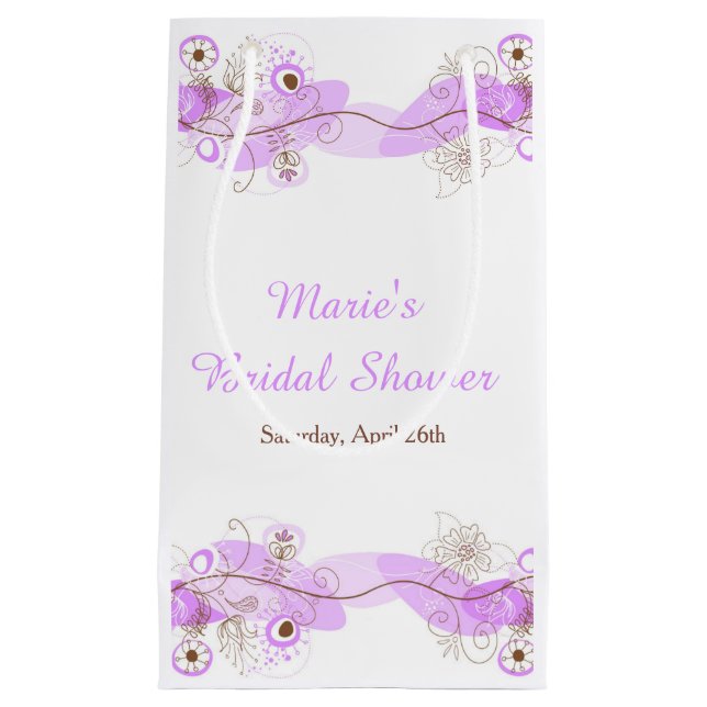 Purple Floral Twist Bridal Shower Thank You Kleine Geschenktüte (Vorderseite)
