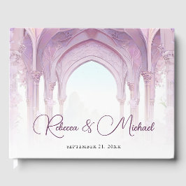 Purple Floral Vintage Fairytale Wedding Gästebuch