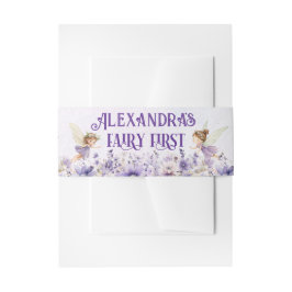 Purple Floral Watercolor Fairy First Einladungsbanderole