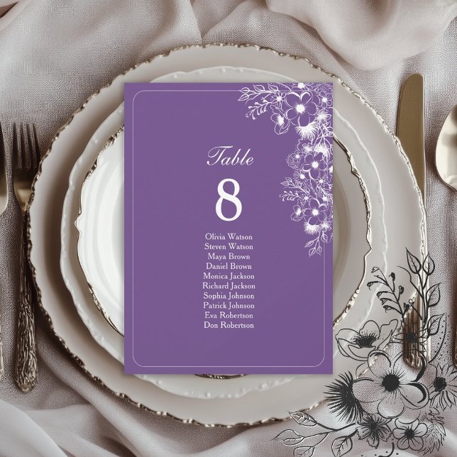 Purple Floral Wedding Seating Chart (Von Creator hochgeladen)