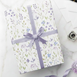 Purple Floral Wrapping Paper Geschenkpapier