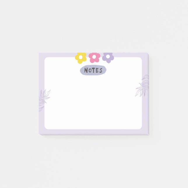 Purple flower sticky notes  post-it klebezettel (Vorderseite)