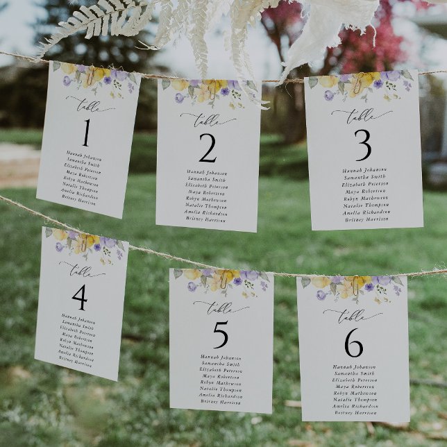 Purple Flower, Yellow Flower, Seating Chart Cards (Von Creator hochgeladen)