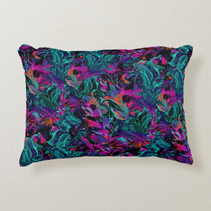 Purple Flowers - Abstrakt Art Blume Kissen