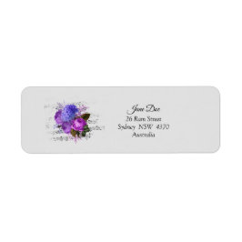 Purple Flowers Adressetiketten - Personalisiert