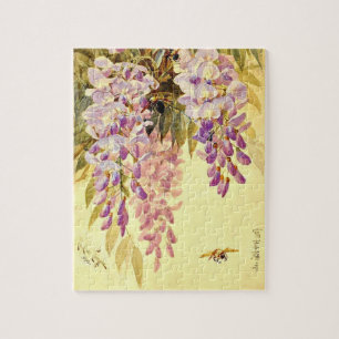 Purple Flowers & Bees Paul de Longpre Puzzle