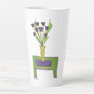 "Purple Flowers" - Behalt Life Simple Latte Tasse