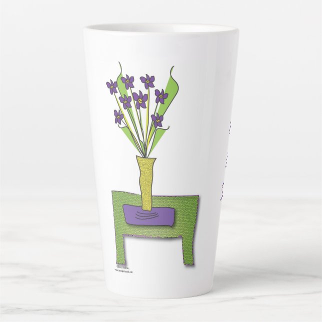 "Purple Flowers" - Behalt Life Simple Latte Tasse (Vorderseite)