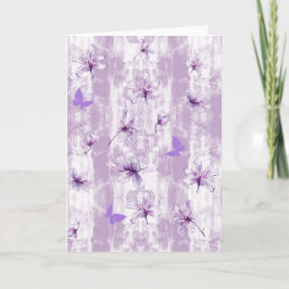 Purple Flowers Blank Karte