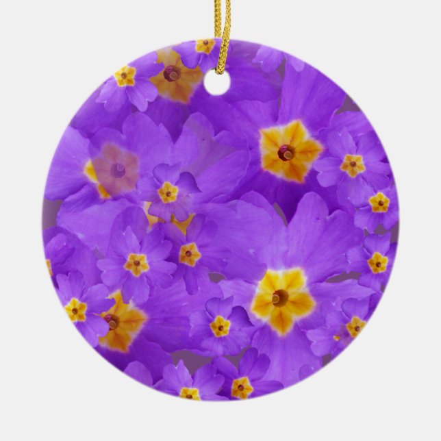 Purple Flowers Blossom Circle Ornament (Vorne)