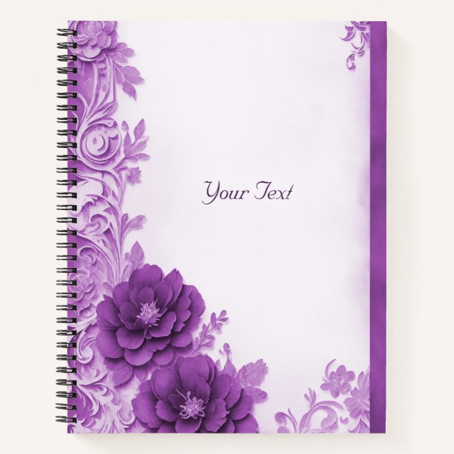 Purple Flowers Blüh Notebook Notizbuch (Vorderseite)