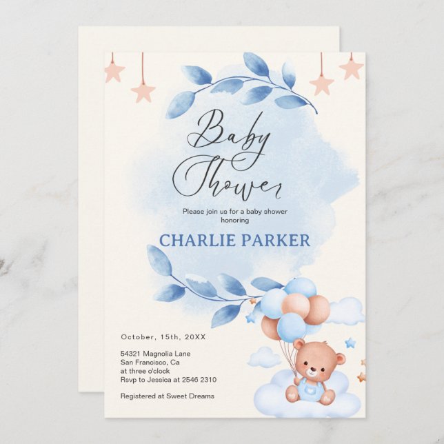 Purple Flowers Bouquet Einladung (Vorne/Hinten)