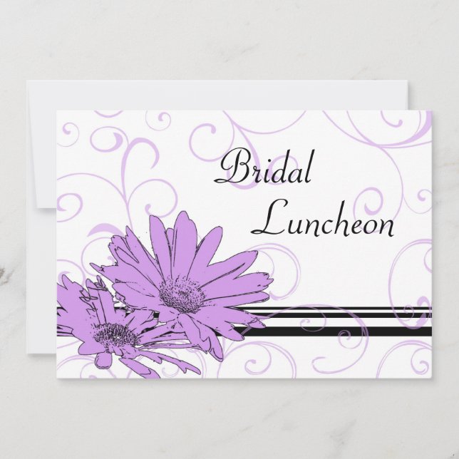 Purple Flowers Bridal Luncheon Einladung Cards (Vorderseite)