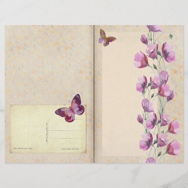 Purple Flowers & Butterfly Journal (Vorderseite)