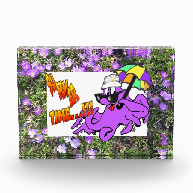 Purple Flowers Crocus Foto Block (Vorderseite)