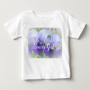 Purple Flowers Flower Girl Ruffle T-Shirt