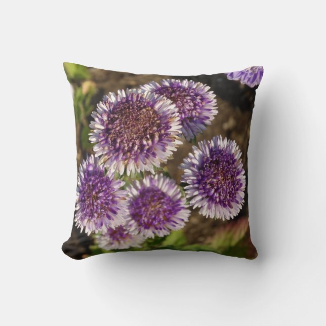 Purple Flowers Foto Throw Cushion Kissen (Vorderseite)