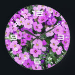 Purple Flowers Garden Große Wanduhr<br><div class="desc">Purple Flowers Garden</div>