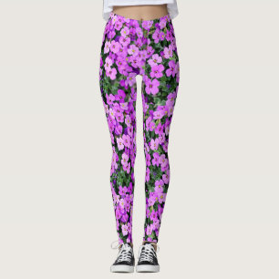Purple Flowers Garden Leggings