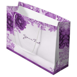 Purple Flowers Geblüht Geschenktasche Große Geschenktüte