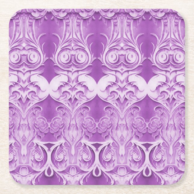 Purple Flowers Geblüht Paper Untersetzer (Vorderseite)