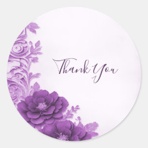 Purple Flowers Geblüht Siegel Wedding Sticker